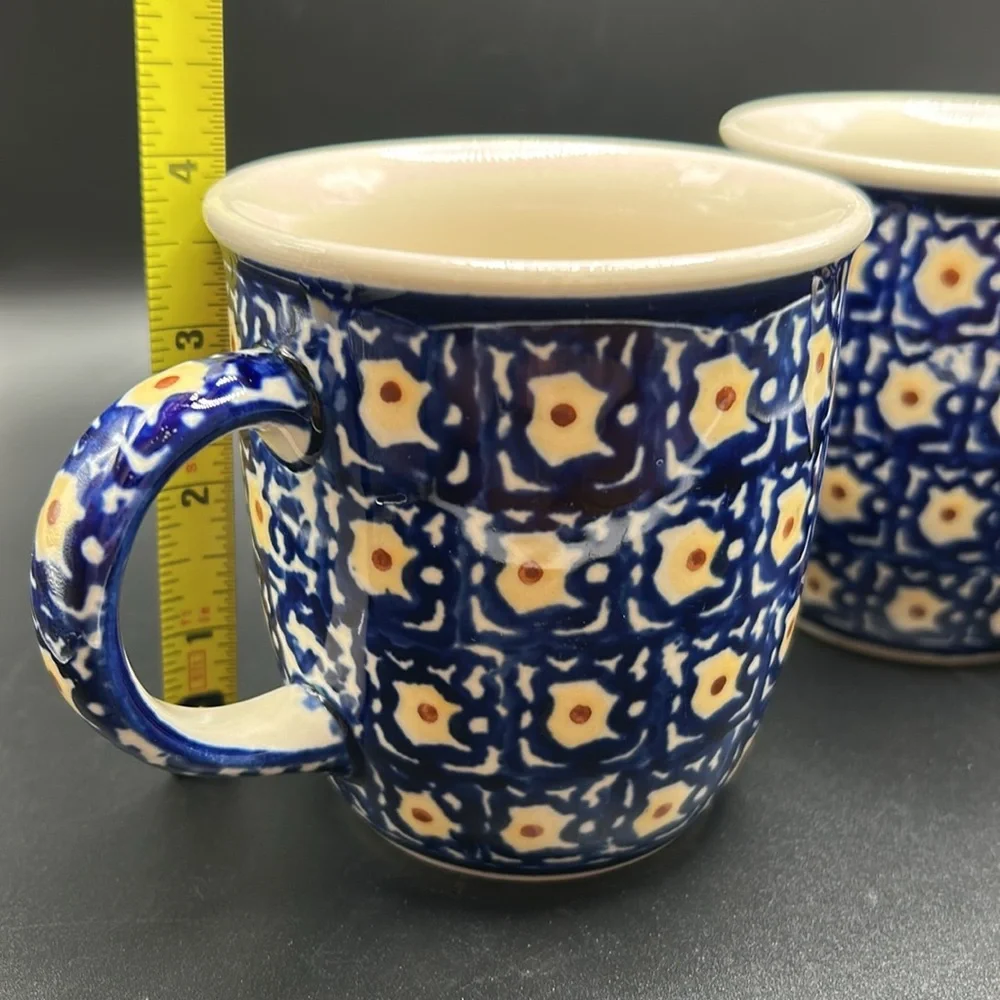 Blue and White Patterned Ceramic Mugs - Picture 9 of 9